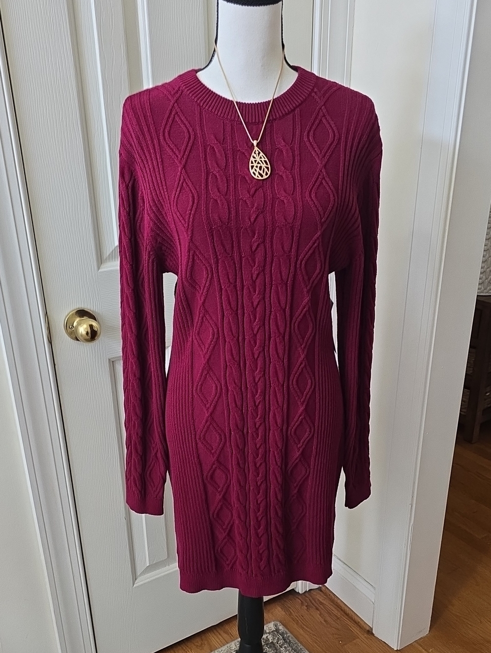 BOLD ELEMENTS BRAND WOMEN'S BURGUNDY WINE SWEATER DRESS SIZE XL
